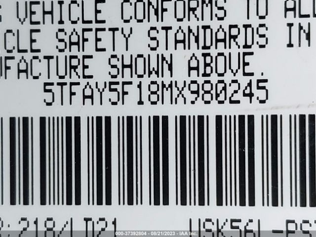 2021 TOYOTA TUNDRA 4WD 5TFAY5F18MX980245 Photo 8