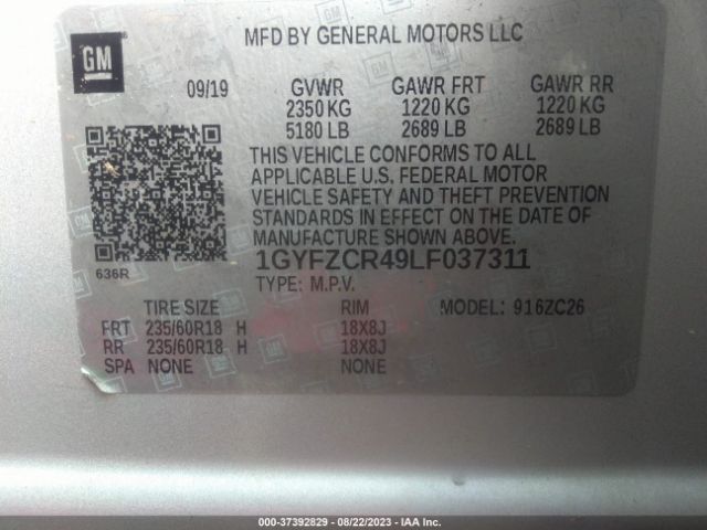 1GYFZCR49LF037311 Cadillac Xt4 Fwd Premium Luxury