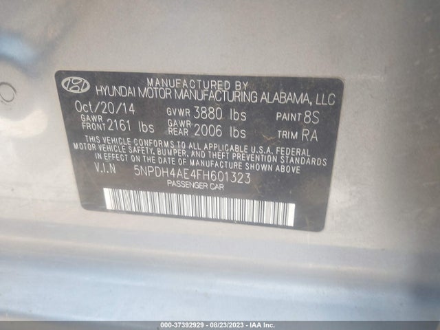 Hyundai ELANTRA SE 2015 5NPDH4AE4FH601323 Image 10