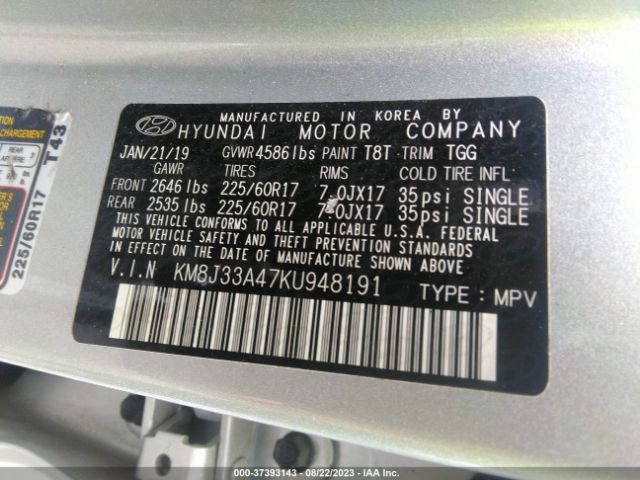 KM8J33A47KU948191 Hyundai Tucson Value