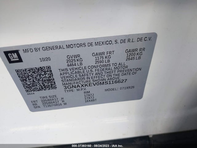 Chevrolet EQUINOX LT 2021 3GNAXKEV0MS116627 Image 16