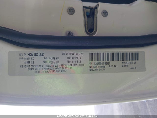 2015 DODGE DART SXT VIN: 1C3CDFBB4FD302027