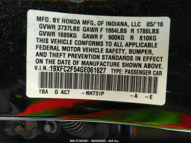 19XFC2F54GE061627 Honda Civic Sedan Lx