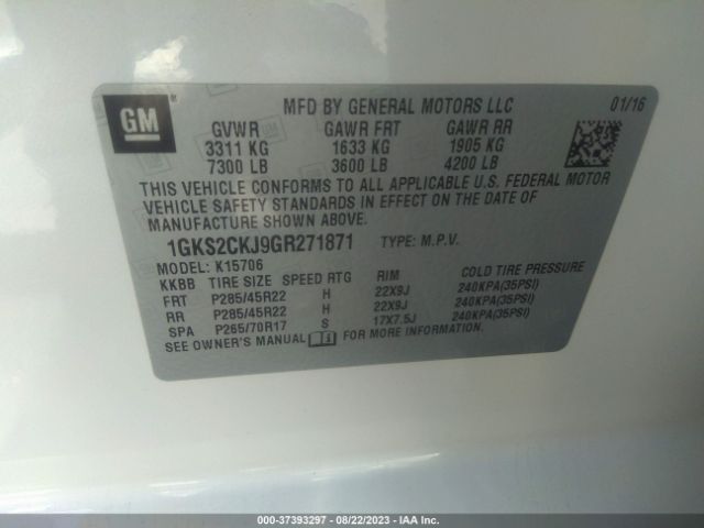 1GKS2CKJ9GR271871 GMC YUKON DENALI