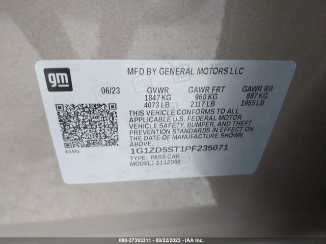 Chevrolet MALIBU LT 2023 1G1ZD5ST1PF235071 Image 9