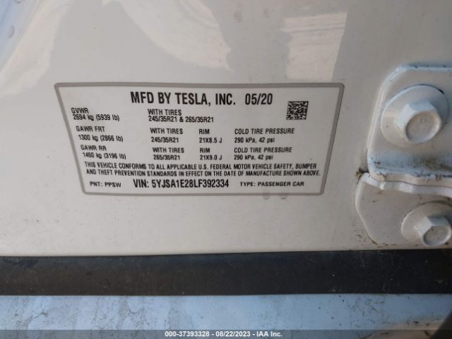 5YJSA1E28LF392334 Tesla Model S Long Range