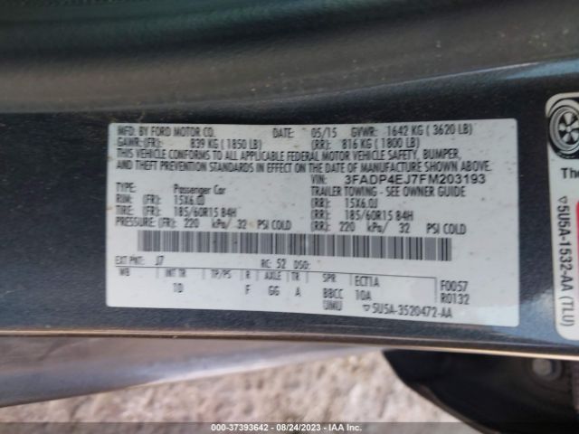 3FADP4EJ7FM203193 Ford FIESTA SE