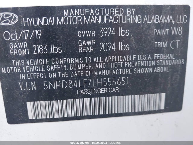 Hyundai mpi nu 2020 5NPD84LF7LH555651 Image 21