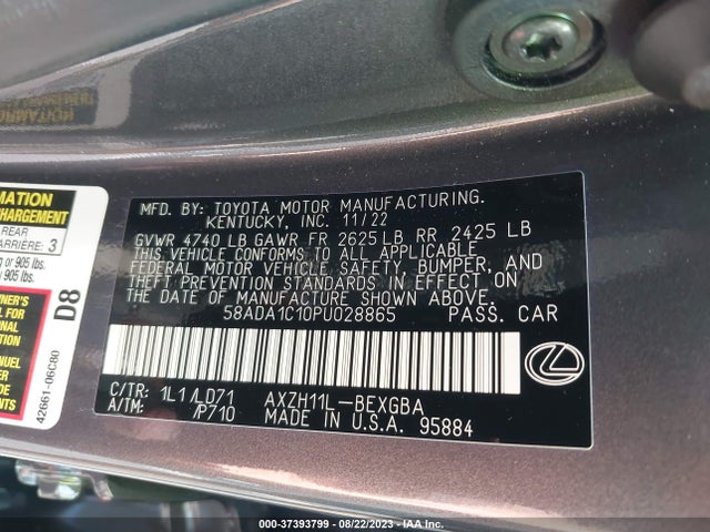 2023 Lexus ES, VIN: 58ADA1C10PU028865
