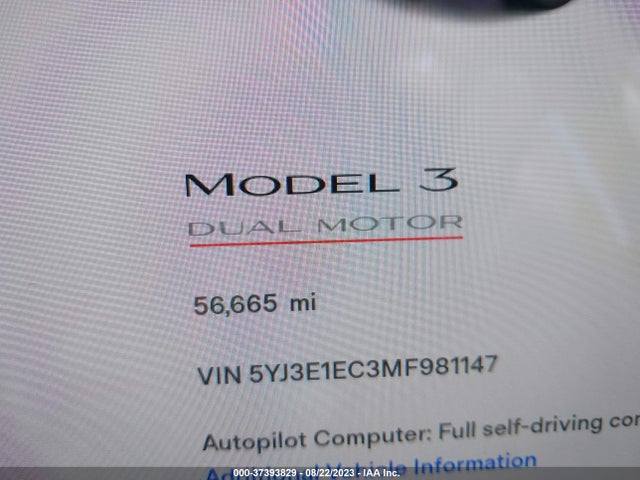 2021 Tesla 3, VIN: 5YJ3E1EC3MF981147