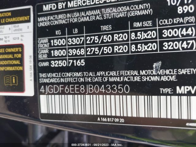 4JGDF6EE8JB043350 Mercedes-Benz Gls Gls 450