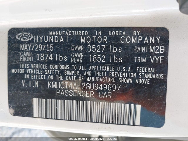Hyundai ACCENT SE 2016 KMHCT4AE2GU949697 Image 11