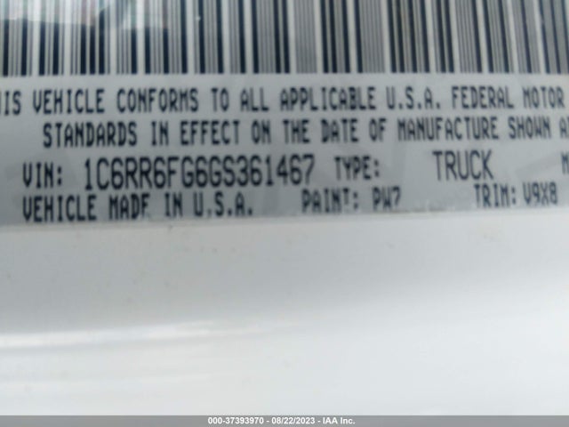 1C6RR6FG6GS361467 RAM 1500 Tradesman