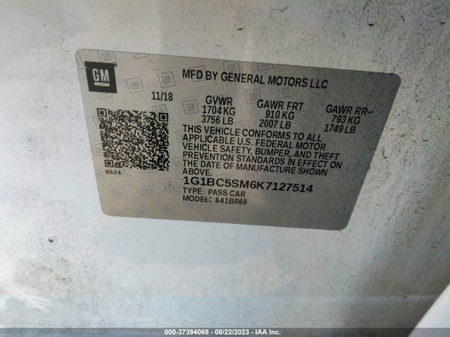Chevrolet CRUZE LS 2019 1G1BC5SM6K7127514 Image 15