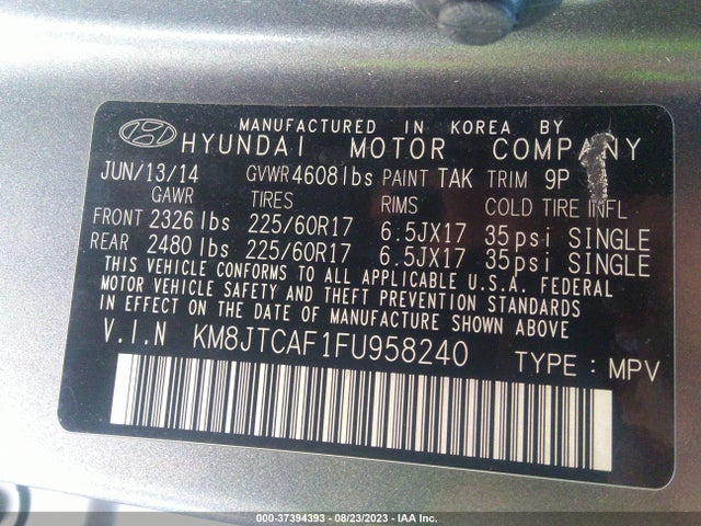 Hyundai TUCSON GLS 2015 KM8JTCAF1FU958240 Image 10