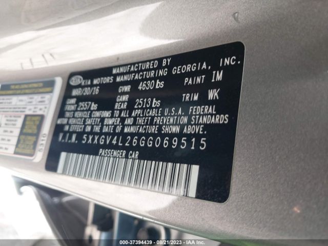 5XXGV4L26GG069515 KIA Optima Sxl Turbo