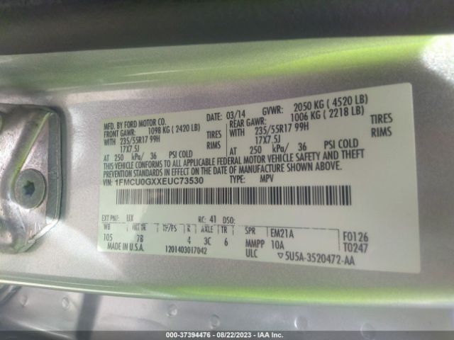 1FMCU0GXXEUC73530 Ford ESCAPE SE