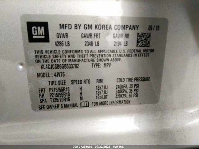 KL4CJCSB6GB533702 Buick Encore Leather