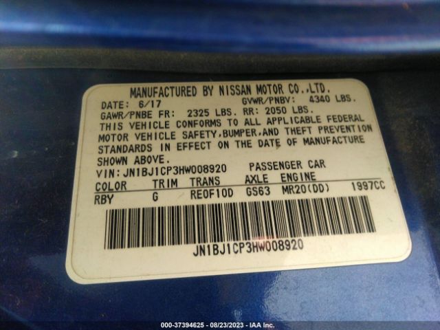 JN1BJ1CP3HW008920 Nissan Rogue Sport Sl