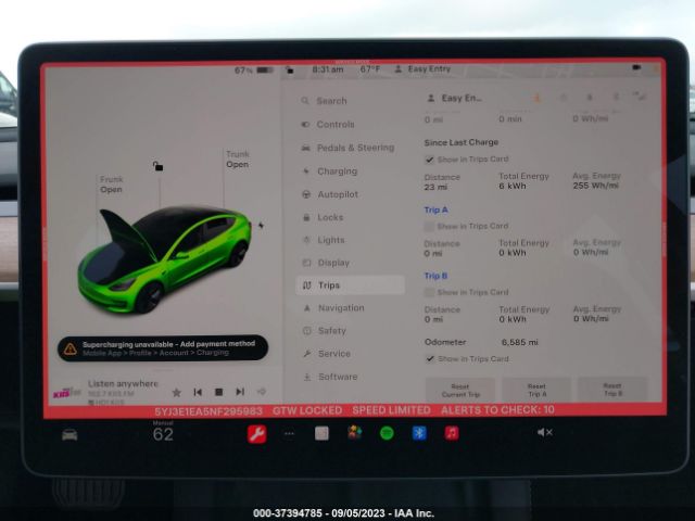 5YJ3E1EA5NF295983 Tesla MODEL 3