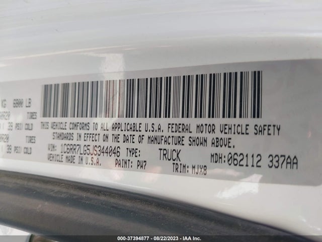 1C6RR7LG5JS344046 RAM 1500 Big Horn