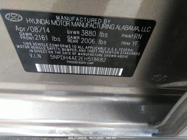 Hyundai ELANTRA SE 2014 5NPDH4AE2EH518682 Image 9
