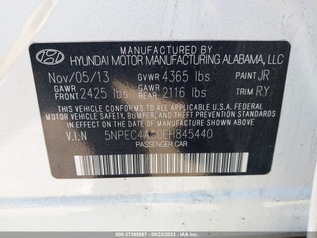 Hyundai SONATA SE 2014 5NPEC4AC0EH845440 Image 16