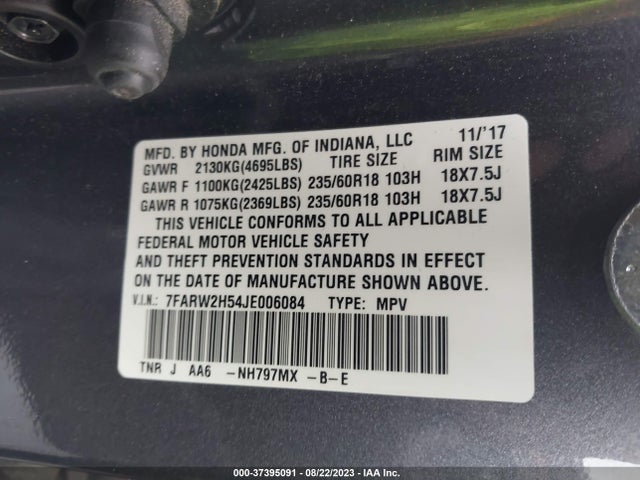 Honda CR-V EX 2018 7FARW2H54JE006084 Image 15