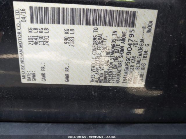 1N4AA6AP5GC904795 Nissan Maxima 3.5 Sl