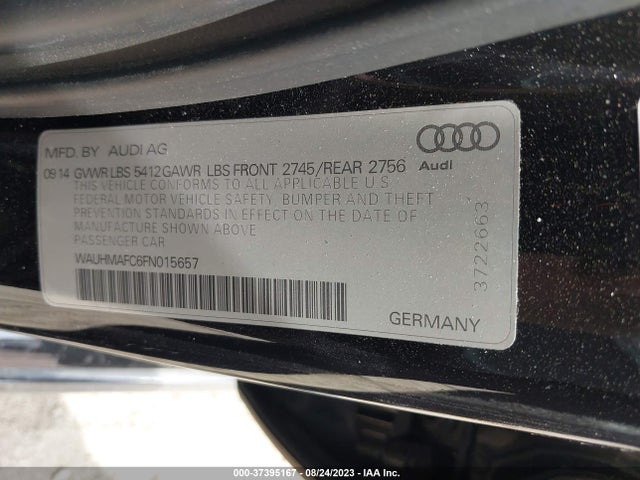 37395167 :رقم المزاد ، WAUHMAFC6FN015657 vin ، 2015 Audi A6 3.0l Tdi Prestige مزاد بيع