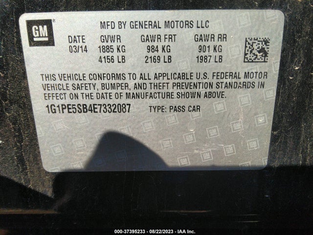 Chevrolet Cruze 2lt 2014 1G1PE5SB4E7332087 Image 10