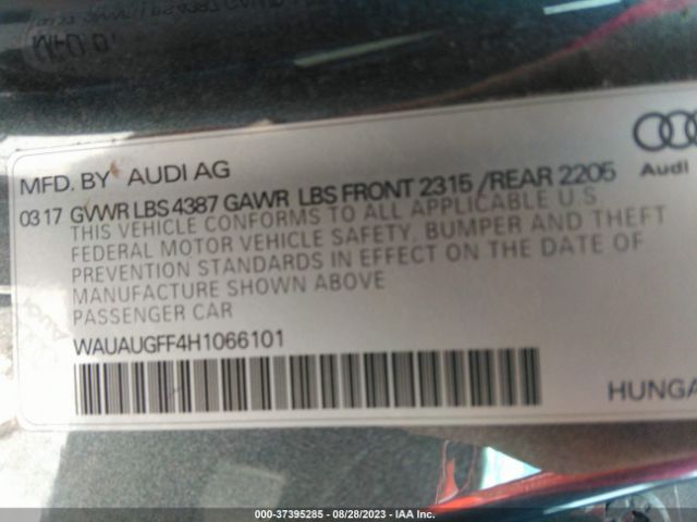 2017 AUDI A3 WAUAUGFF4H1066101 Photo 8