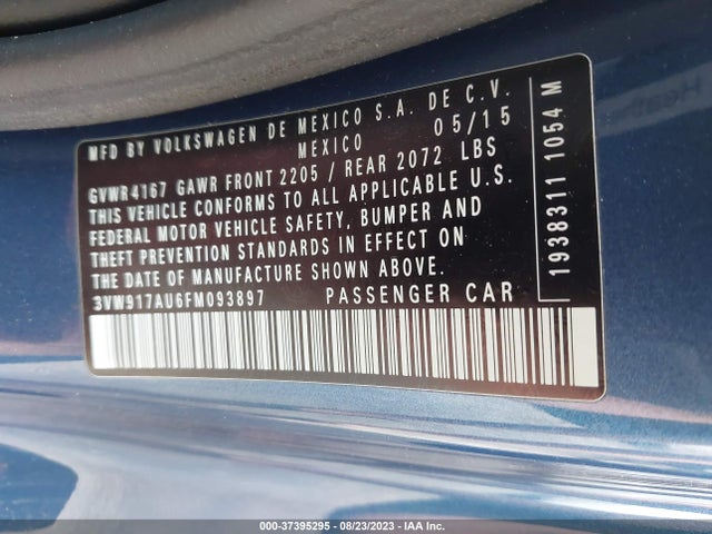 3VW917AU6FM093897 Volkswagen Golf Tsi S