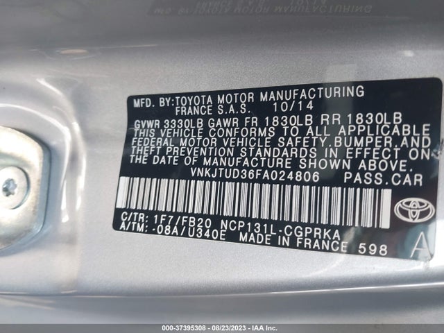 Toyota YARIS LE 2015 VNKJTUD36FA024806 Image 9