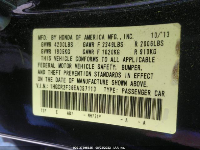 1HGCR2F36EA057113 Honda Accord Sedan Lx