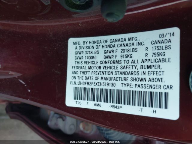 2HGFB2F5XEH519130 Honda Civic Sedan Lx