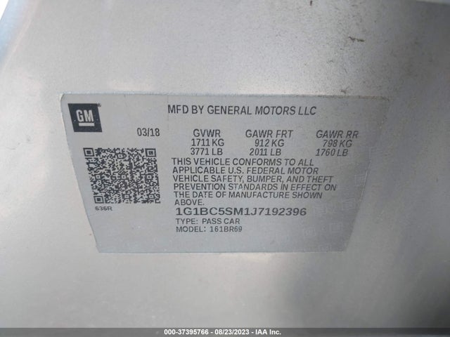 Chevrolet CRUZE LS 2018 1G1BC5SM1J7192396 Image 9