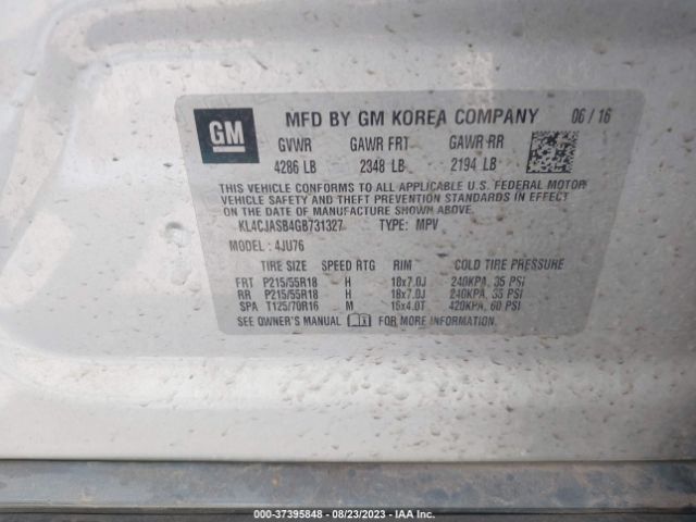 KL4CJASB4GB731327 Buick Encore