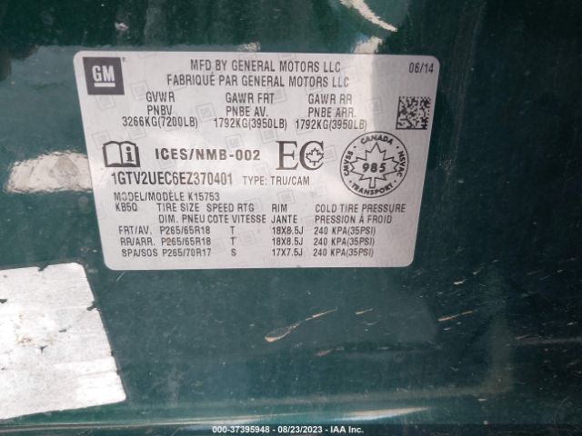 1GTV2UEC6EZ370401 GMC Sierra 1500 Sle