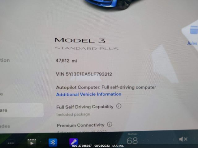 5YJ3E1EA5LF793212 Tesla Model 3 Standard Range