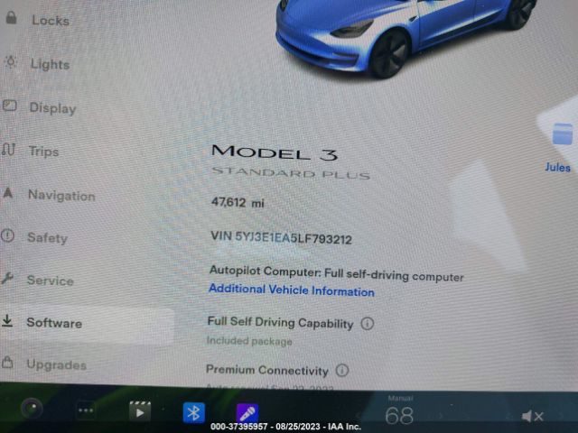 5YJ3E1EA5LF793212 Tesla Model 3 Standard Range