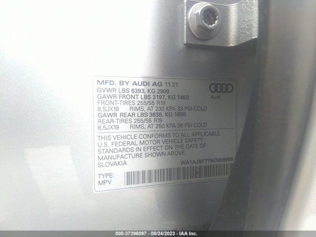 2022 Audi Q7, VIN: WA1AJBF77ND006969