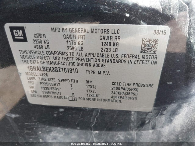 Chevrolet EQUINOX LS 2016 1GNALBEK3GZ101810 Image 9
