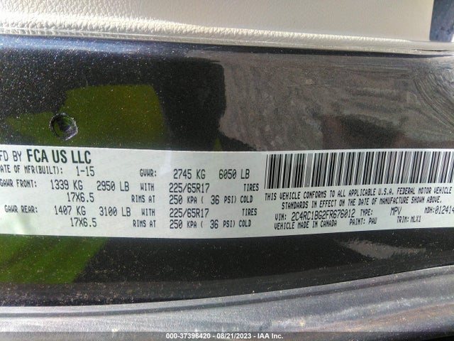 2C4RC1BG2FR676012 Chrysler Town & Country Touring