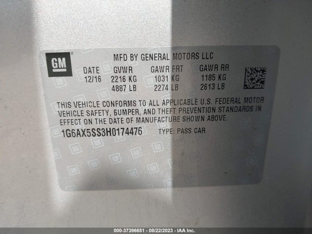 1G6AX5SS3H0174476 Cadillac Cts Sedan Luxury Awd