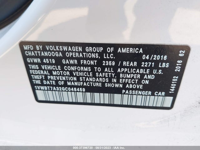 1VWBT7A32GC048459 Volkswagen Passat 1.8t Se
