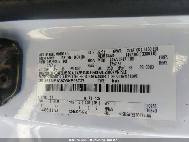 1FTMF1C87GKE03737 Ford F-150 Xl/xlt