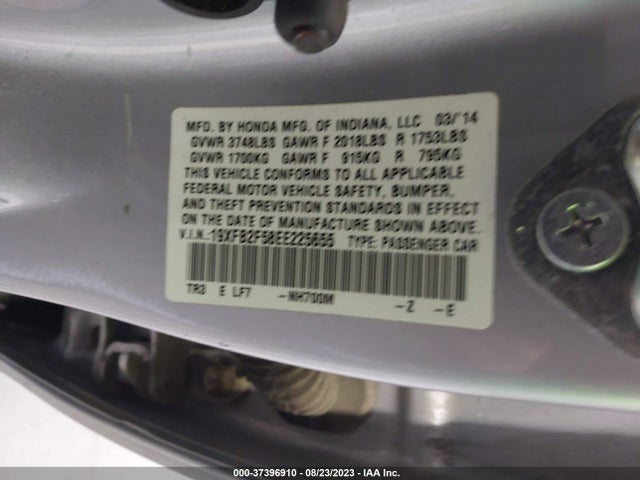 Honda Civic Sedan Lx 2014 19XFB2F58EE225655 Image 9