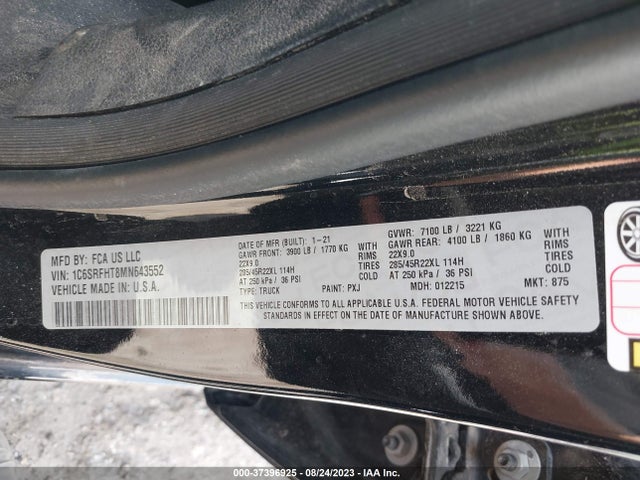 1C6SRFHT8MN643552 RAM 1500 Limited
