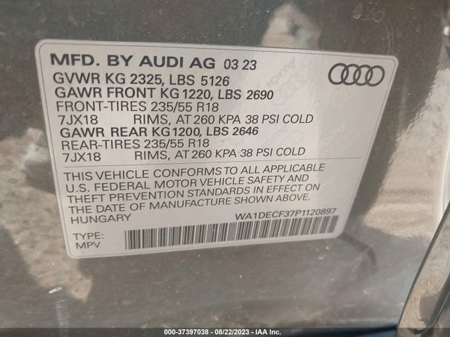 WA1DECF37P1120897 Audi Q3 S Line Premium